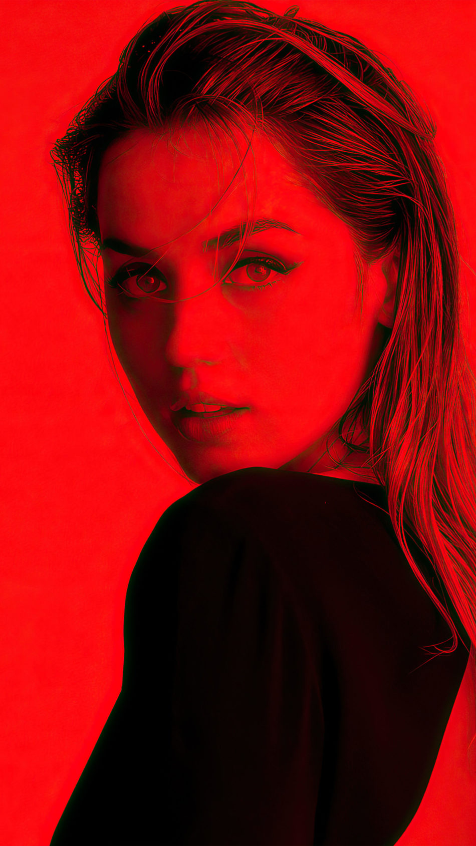 Ana de Armas Red Filter Photoshoot 4K Ultra HD Mobile Wallpaper