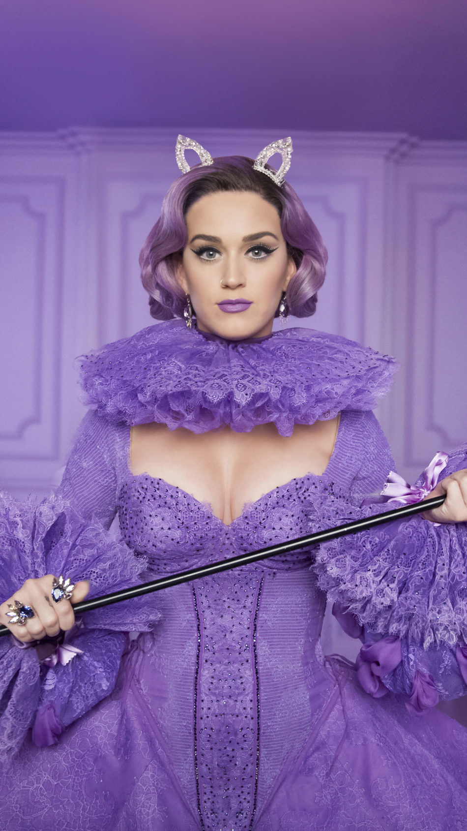 Katy Perry In Purple Dress Covergirl 2021 4K Ultra HD Mobile Wallpaper