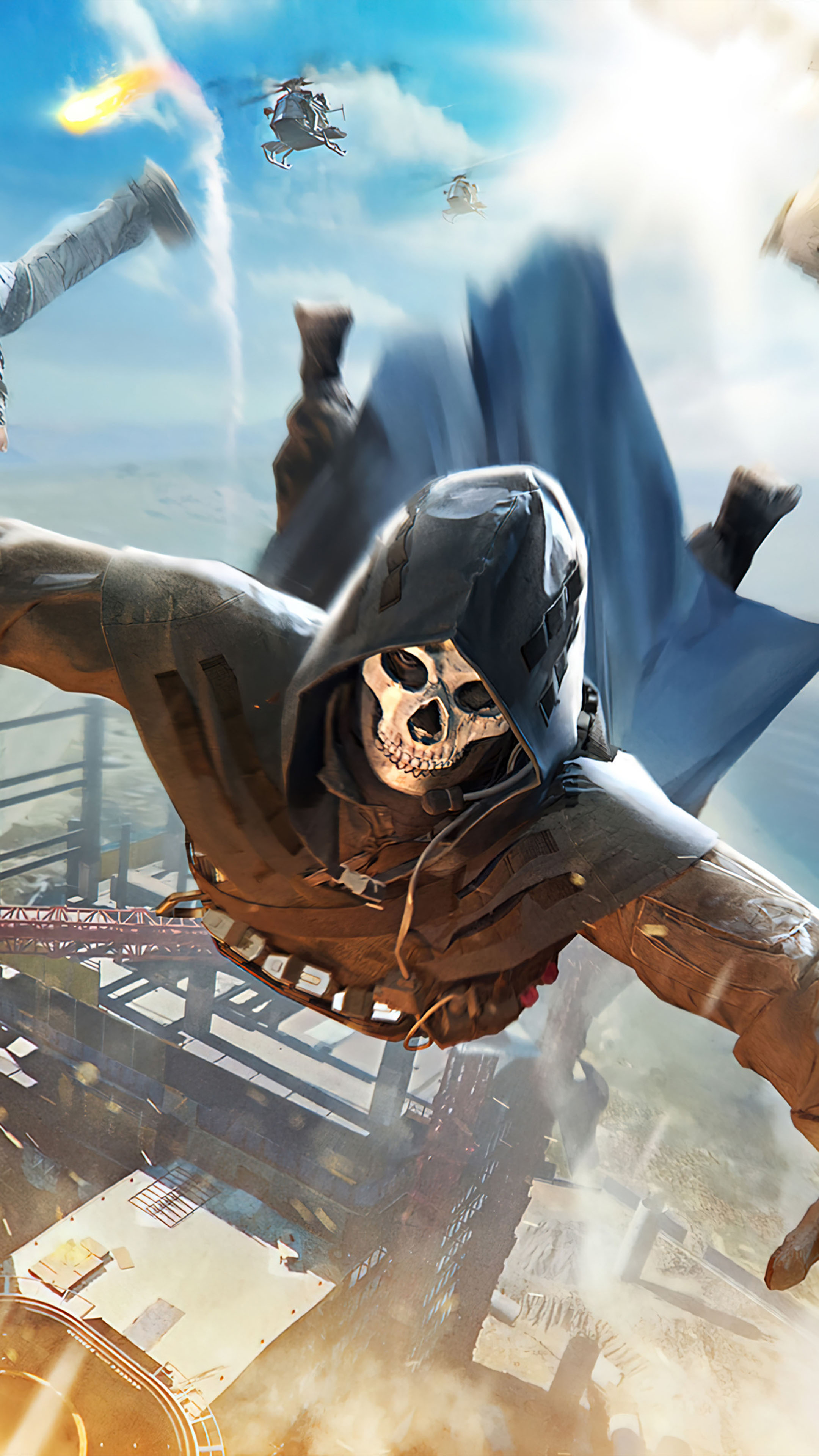 Skull Mask Skydive Call of Duty Mobile 4K Ultra HD Mobile Wallpaper