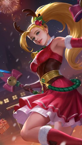 Karina Christmas Carnival Mobile Legends 4K Ultra HD Mobile Wallpaper