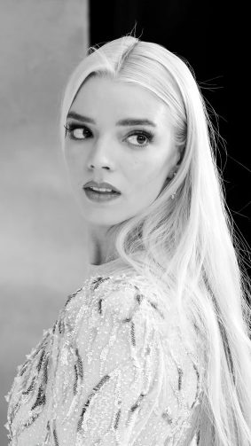 Anya Taylor-Joy Black & White Photoshoot 4K Ultra HD Mobile Wallpaper