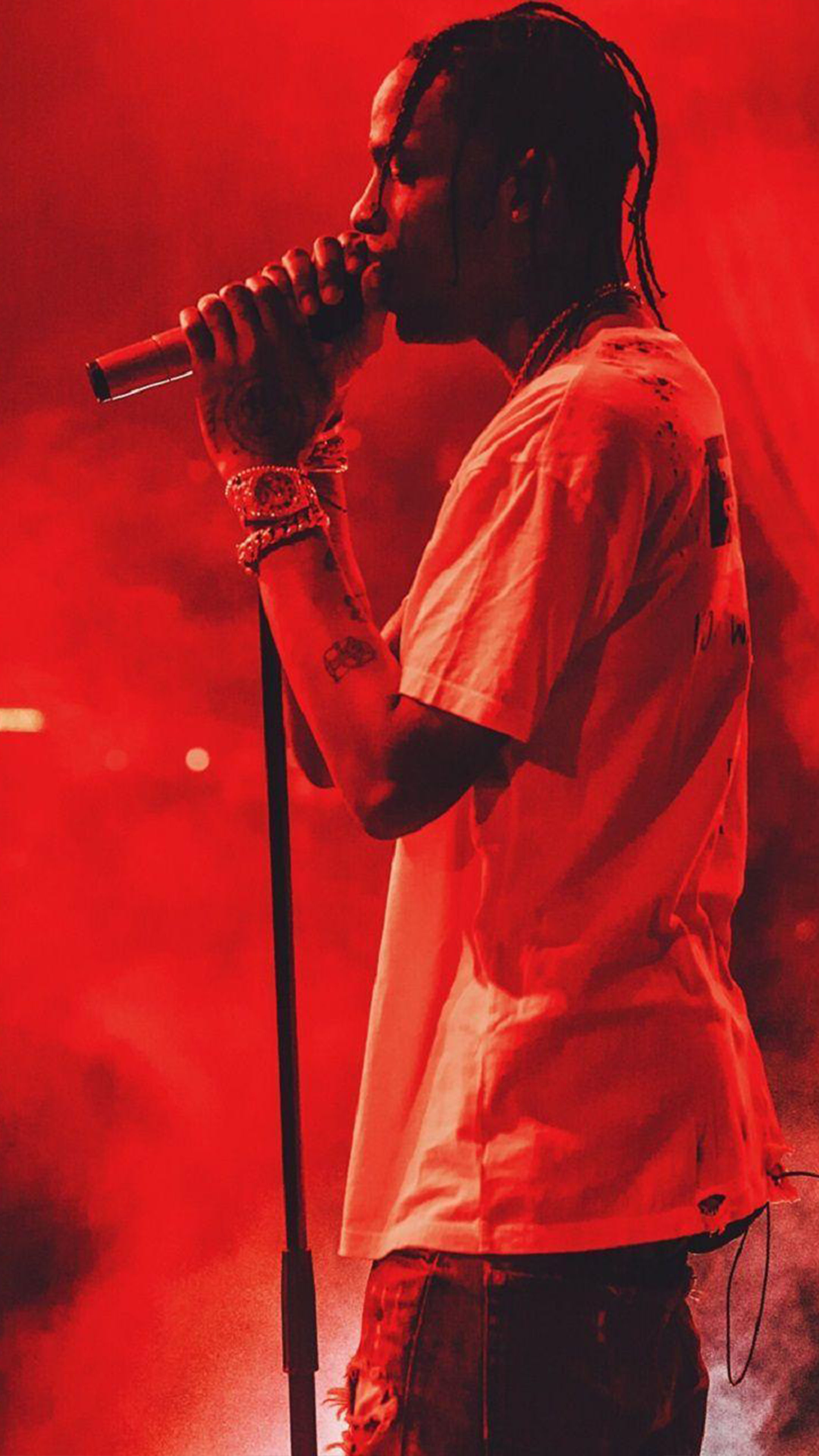 Singer Travis Scott On Stage Photoshoot 4K Ultra HD Mobile Wallpaper