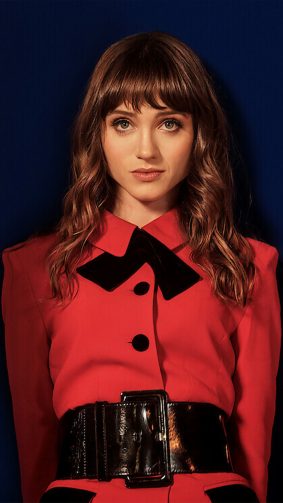 Natalia Dyer 2022 In Red Dress 4K Ultra HD Mobile Wallpaper