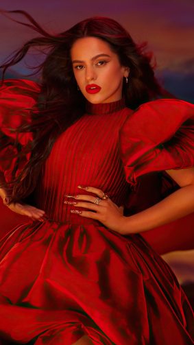 Singer Rosalia In Beautiful Red Dress 4K Ultra HD Mobile Wallpaper