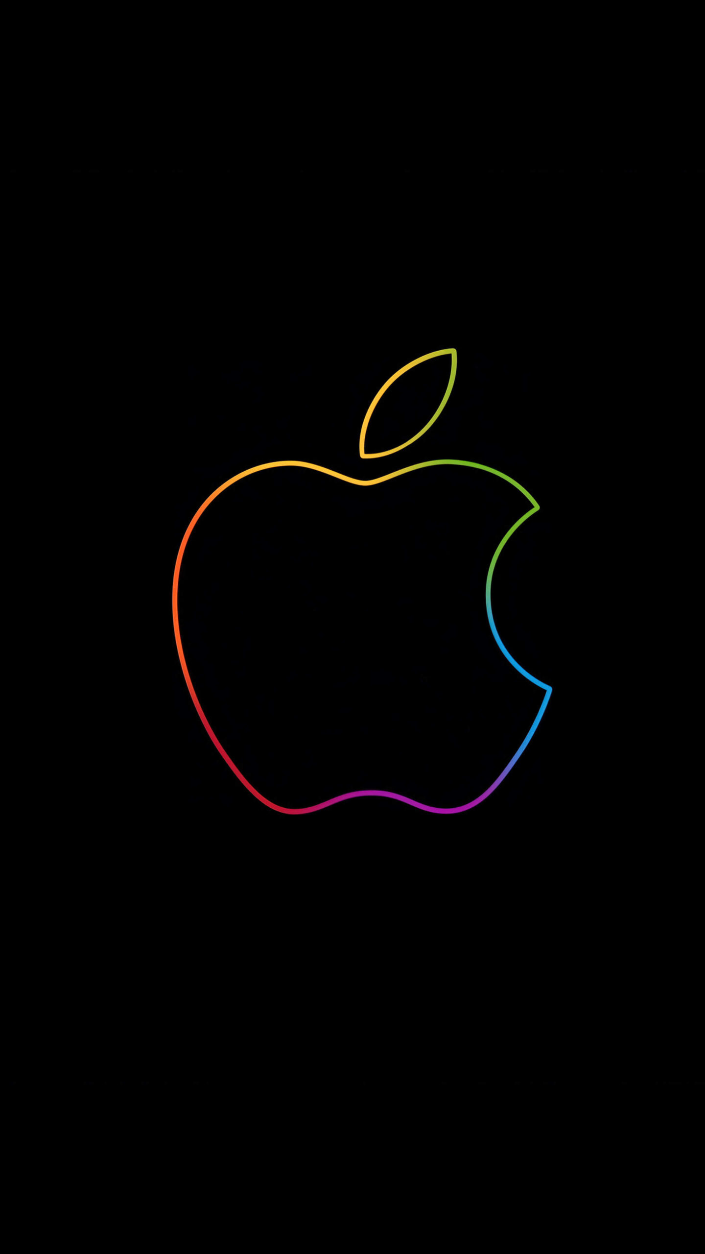 Apple Logo Neon Dark Background 4K Ultra HD Mobile Wallpaper