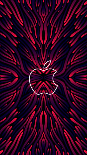 Apple Logo Red Abstract Background 4K Ultra HD Mobile Wallpaper