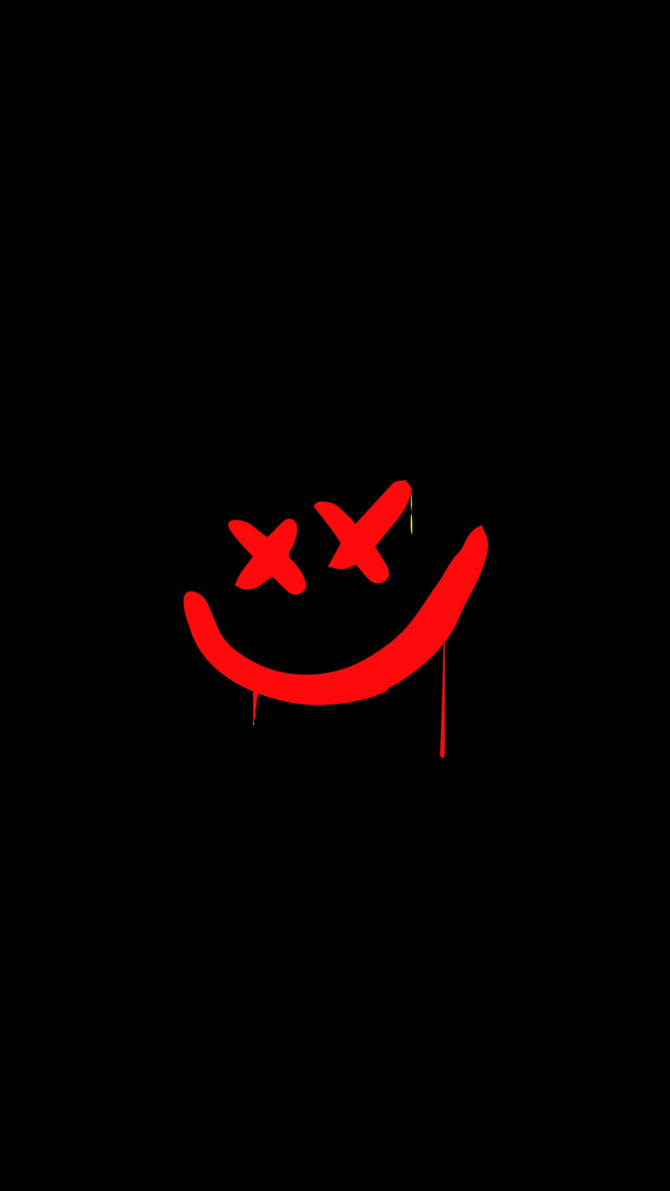 Drippy Smiley Red Dark Background 4K Ultra HD Mobile Wallpaper