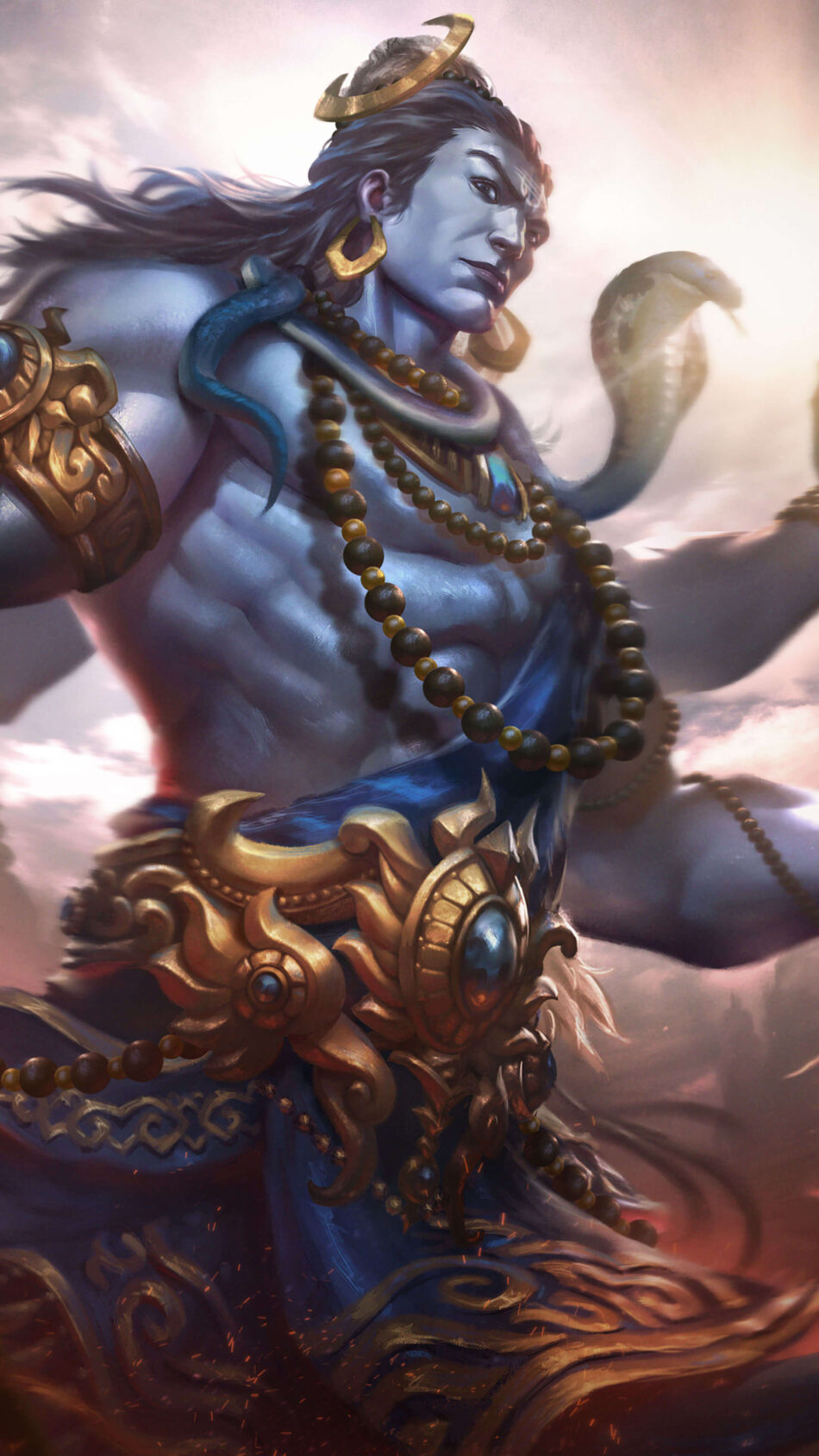 Lord Shiva The Destroyer Smite Game Poster 4K Ultra HD Mobile Wallpaper