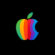 Colorful Rainbow Apple Logo Dark Background 4K Ultra HD Mobile Wallpaper