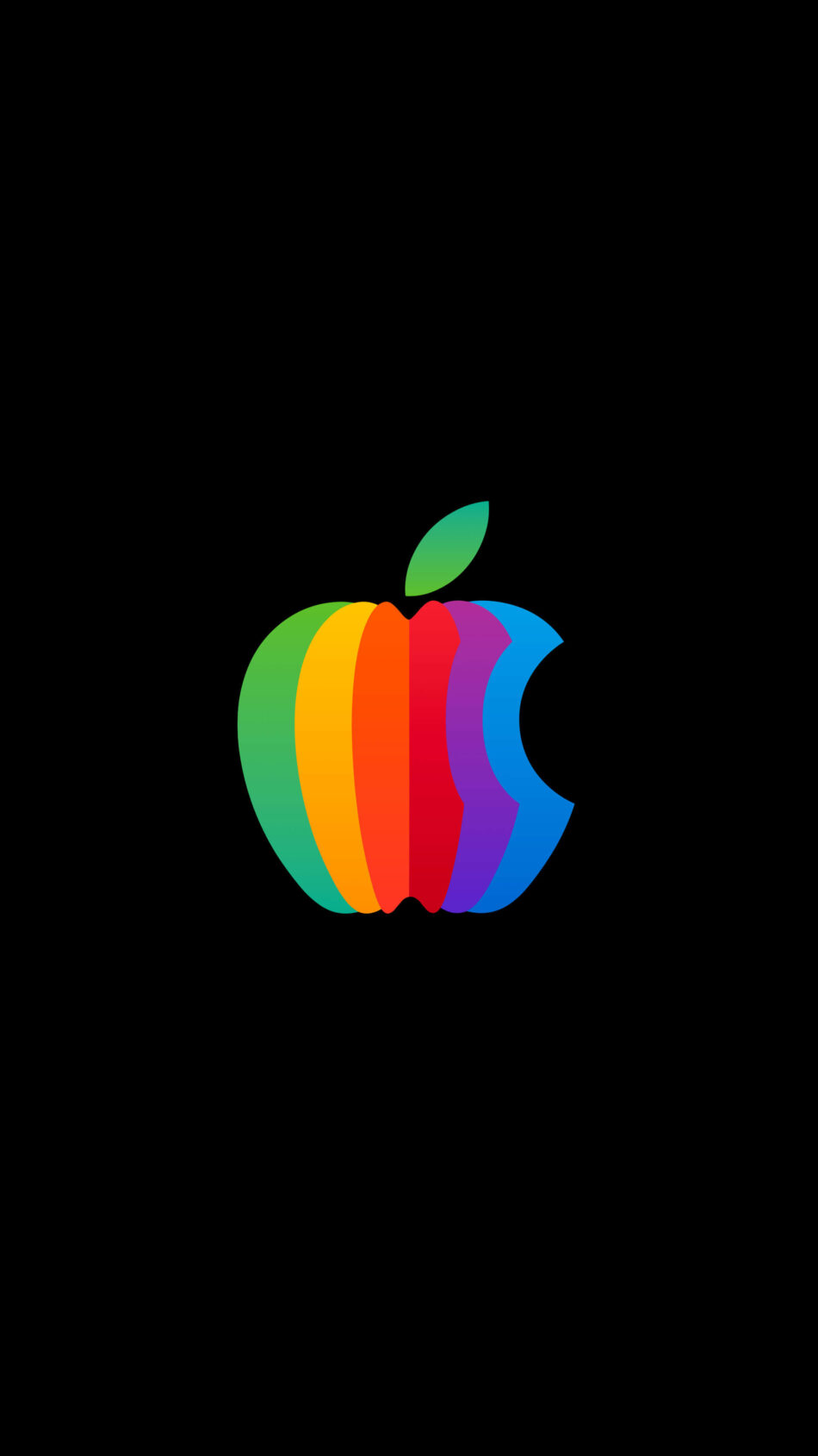 Colorful Rainbow Apple Logo Dark Background 4K Ultra HD Mobile Wallpaper