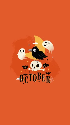 Happy Halloween October Orange Background