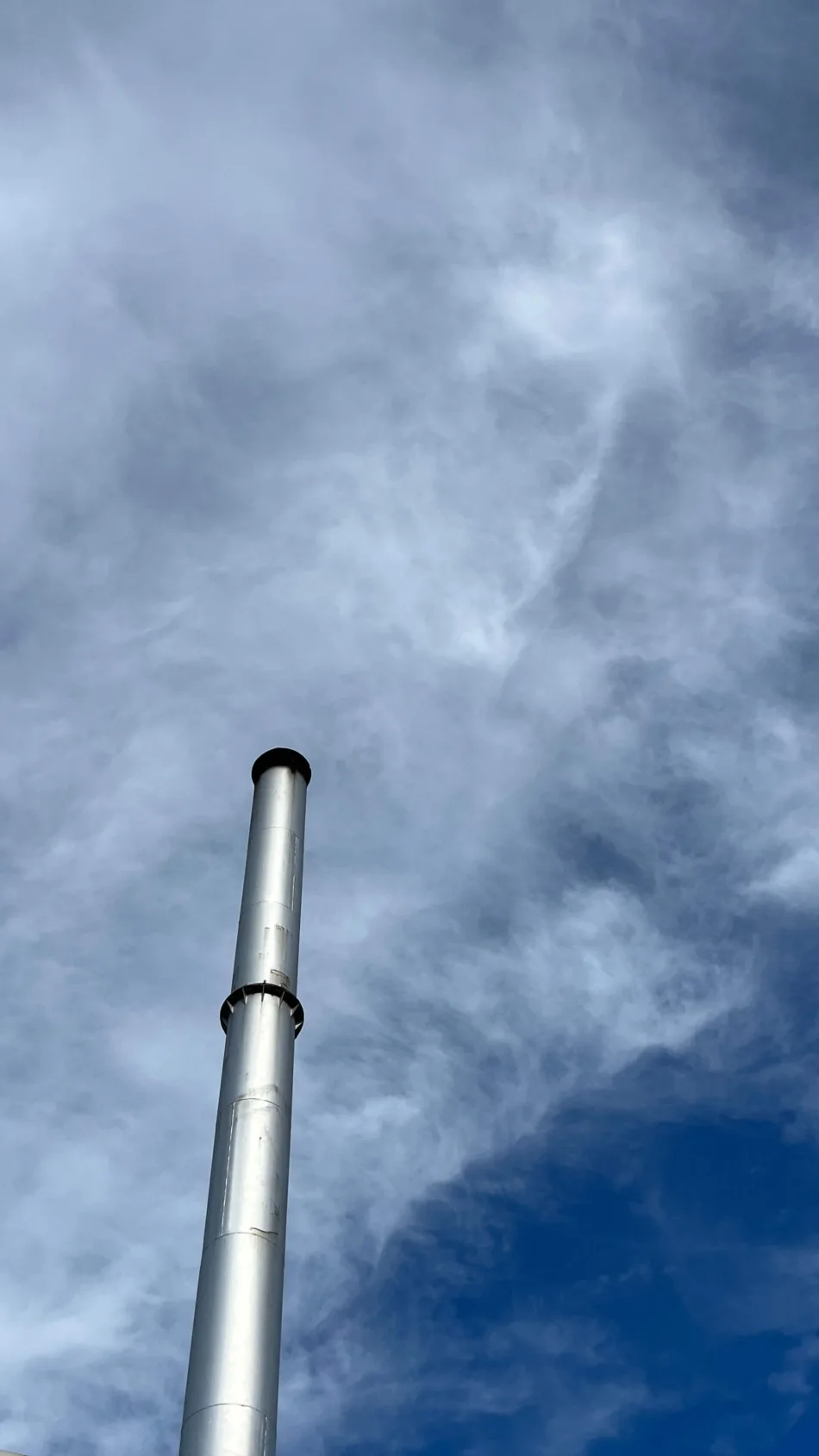 Industrial Chimney Blue Sky Clouds