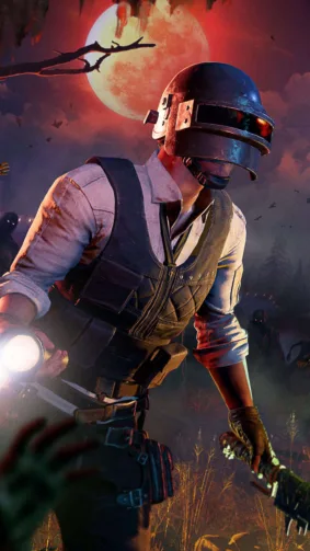 Helmet Guy With Torch PUBG Halloween