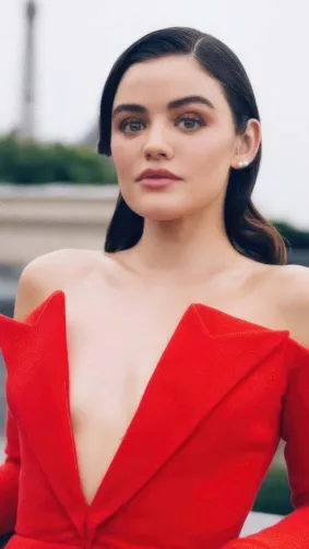 Lucy Hale In Red Dress 2023 Photoshoot