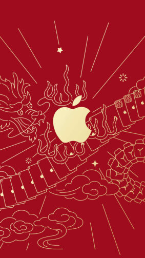 Year of The Dragon Apple Logo 4K Ultra HD Mobile Wallpaper