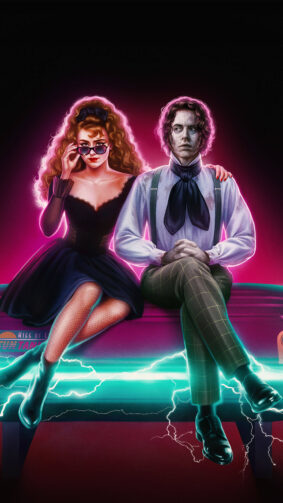 Kathryn Newton & Cole Sprouse In Lisa Frankenstein Movie Poster 4K Ultra HD Mobile Wallpaper