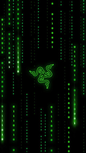 Razer Logo Matrix Style Dark Background 4K Ultra HD Mobile Wallpaper