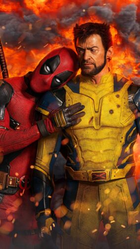 Deadpool & Wolverine Fire Explode 4K Ultra HD Mobile Wallpaper