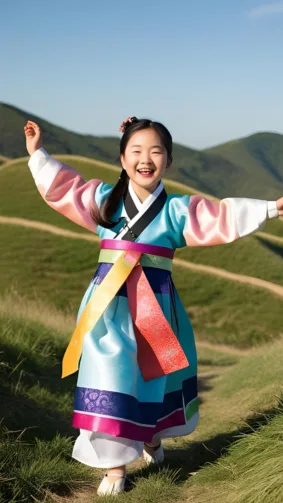 Cute Smiling Korean Girl In Traditional Attire 4K Ultra HD Mobile Wallpaper