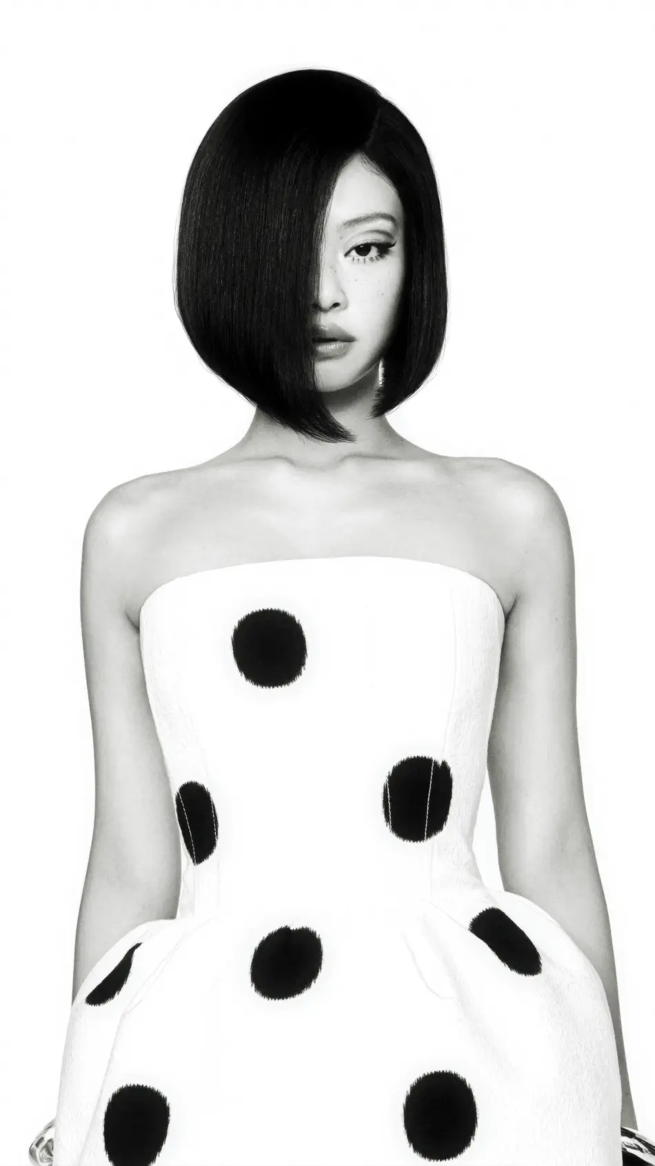 Singer Jennie In Black & White 2026 Monochrome Photoshoot 4K Ultra HD Mobile Wallpaper