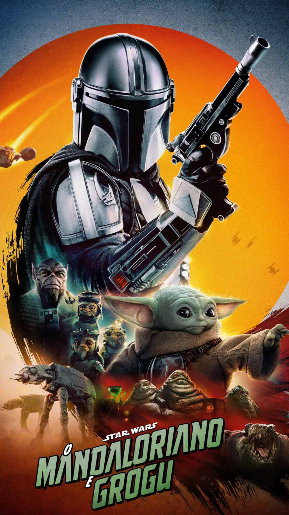 Star Wars The Mandalorian and Grogu Movie Poster 4K Ultra HD Mobile Wallpaper
