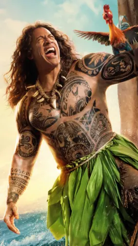 Dwayne Johnson In Moana 2026 Movie 4K Ultra HD Mobile Wallpaper